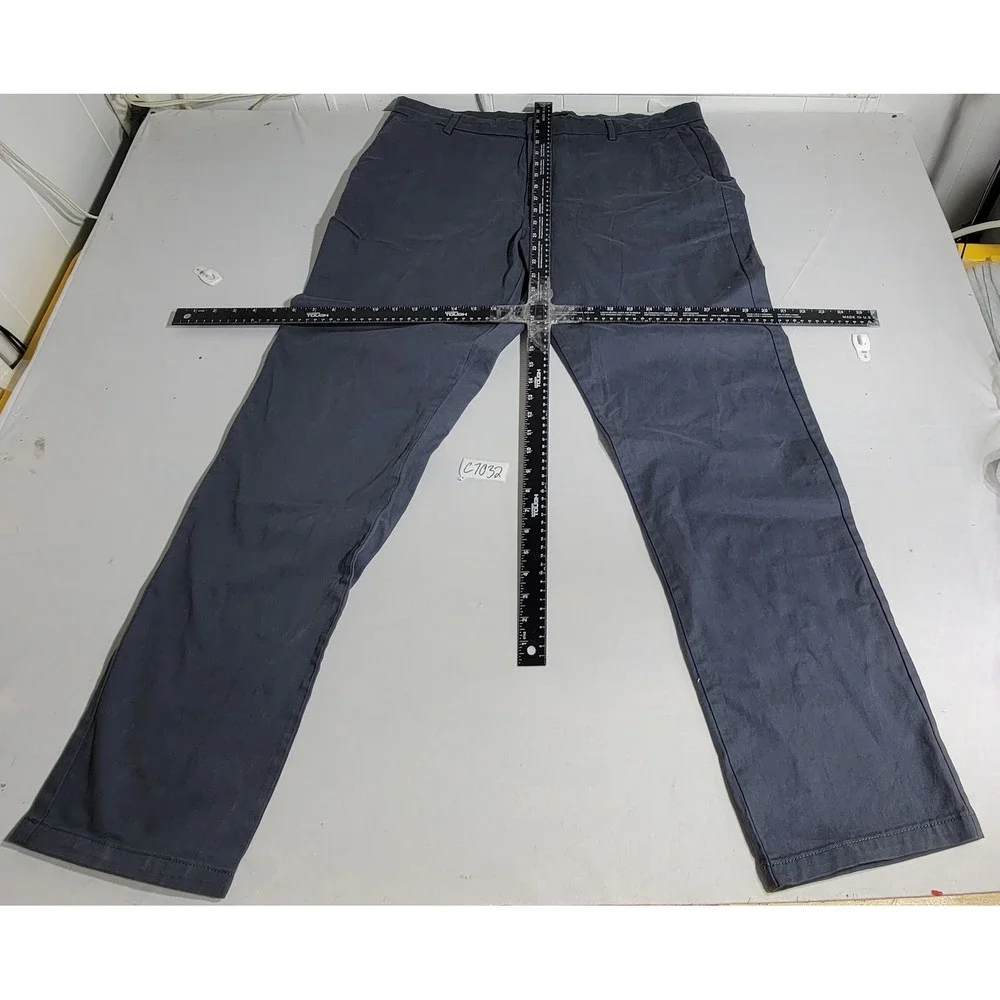 Banana Republic Mens Chino Pants 38x34 Dark Slate Blue Stretch Cotton Trousers